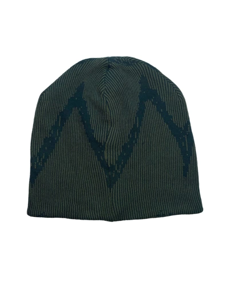 Front of a size one-size-fits-all Baja East Beanie in Black/Olive by BAST EAST. | dia_product_style_image_id:281900